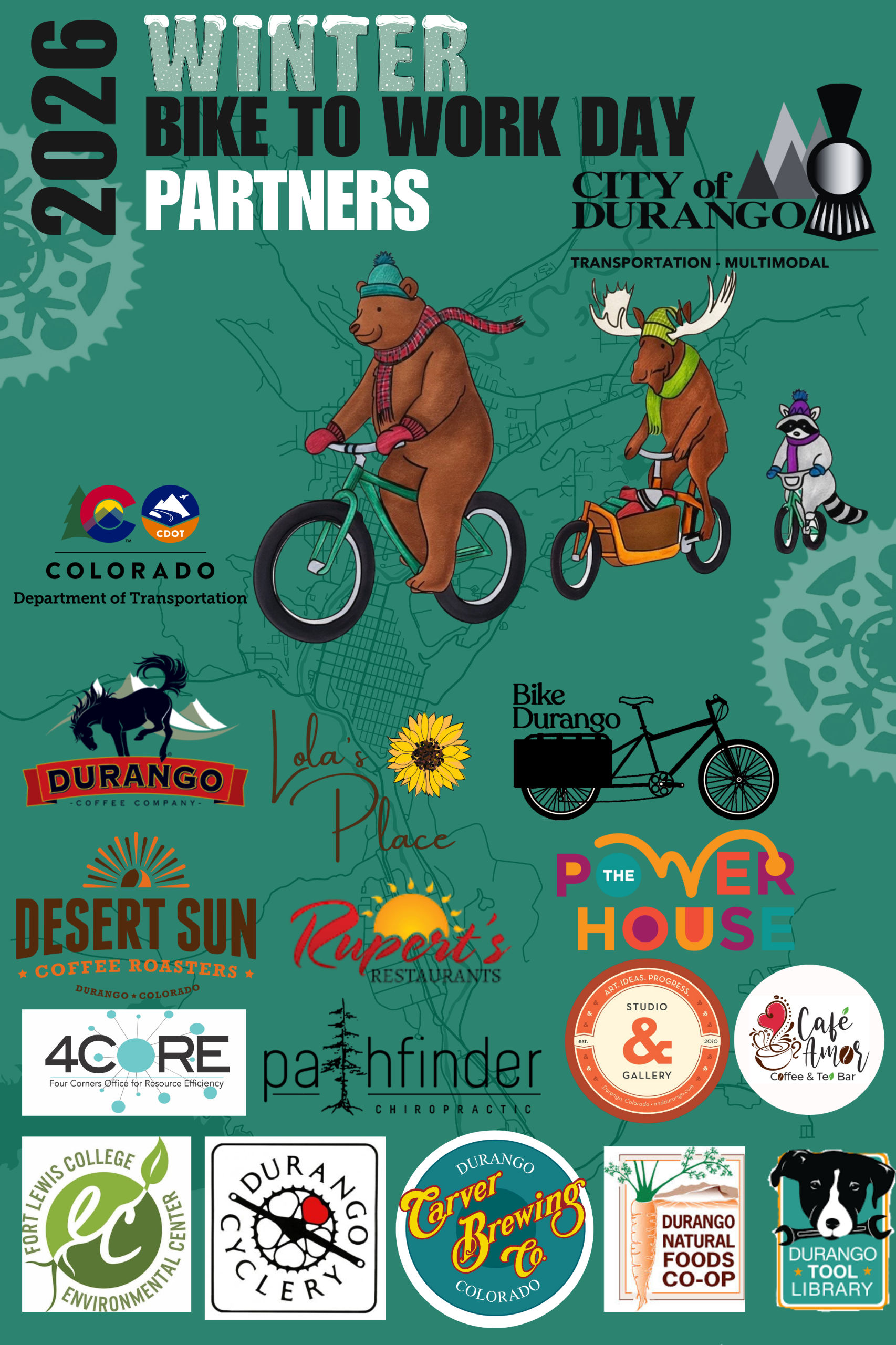 2026 Winter Bike to Work Day Partners Poster